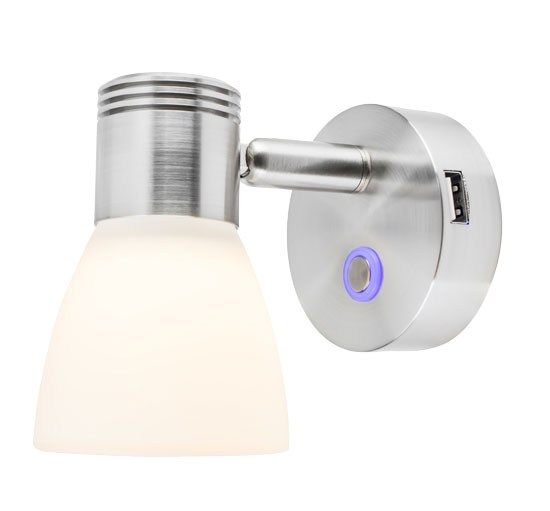 LED CABIN READING LIGHT TOUCH ON/OFF/DIMMER WITH USB PORT