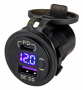 SEA DOG ROUND USB/USBC VOLTMETER SOCKET WITH LED SCREEN