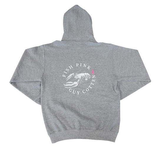 GUY COTTON FISH PINK HOODIE GRAY LOBSTER MEDIUM