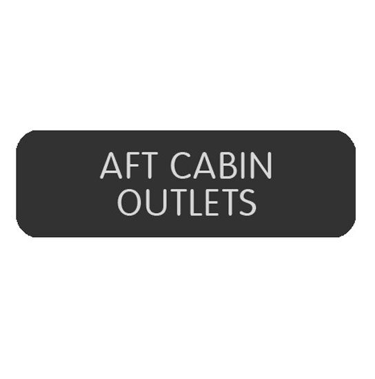 BLUE SEA 8063-0023 LABEL AFT CABIN OUTLETS LARGE FORMAT STYLE