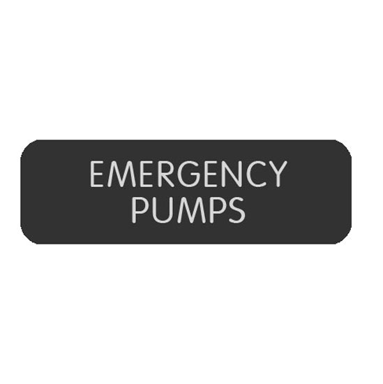 BLUE SEA 8063-0151 LABEL EMERGENCY PUMPS LARGE FORMAT STYLE