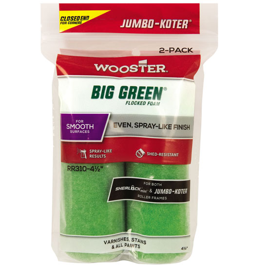 ROLLER COVER JUMBO KOTER 4 1/2 " BIG GREEN 2 PACK