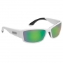 SUNGLASSES POLARIZED RAZOR MATTE WHITE WITH AMBER GREEN MIRROR LENS