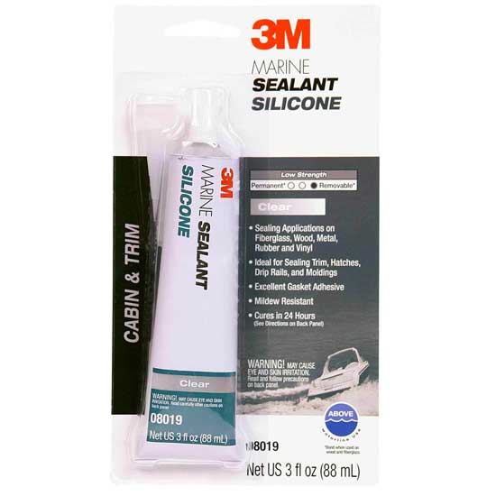 3M MARINE GRADE SILICONE SEALANT CLEAR 3 OZ TUBE