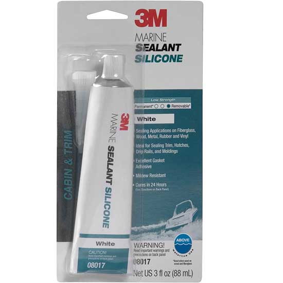 3M MARINE GRADE SILICONE SEALANT WHITE 3 OZ TUBE