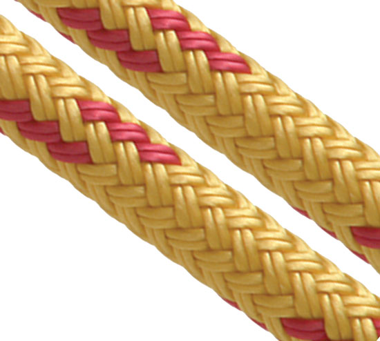 NEW ENGLAND ROPE DINGHY TOW FLOATING YELLOW W/RED FLECK 3/8" (BY FOOT)