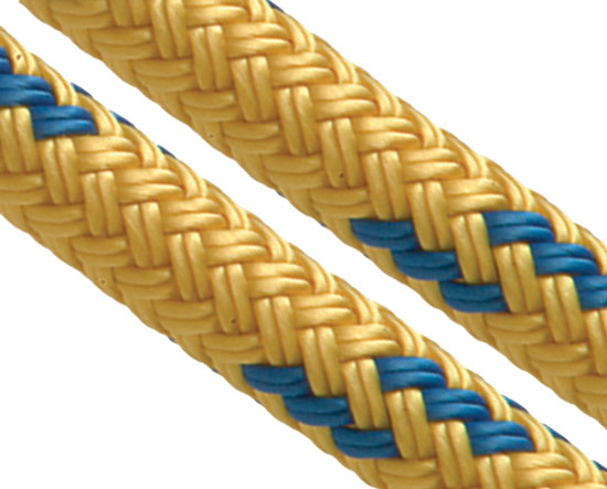 NEW ENGLAND ROPE DINGHY TOW FLOATING YELLOW W/BLUE FLECK 3/8" (BY FOOT)