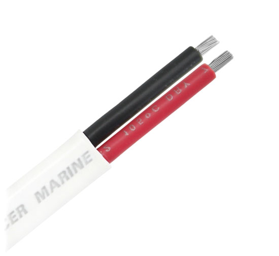PACER WIRE TINNED STANDARD DUPLEX FLAT RED BLACK 16/2  (BY FOOT)
