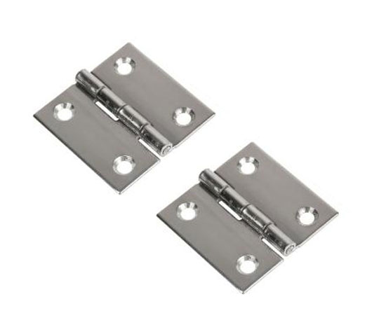 HINGE BUTT STAMPED S/S 1 1/2"WX 2"L 2 HOLE PAIR