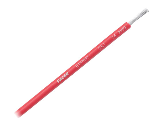 PACER WIRE TINNED SINGLE 14 GAUGE RED (100' REEL)