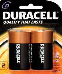 BATTERY ALKALINE D DURACELL 2 PACK MN1300B2Z