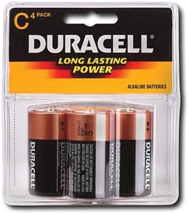 BATTERY ALKALINE C DURACELL 4 PACK MN1400R4Z