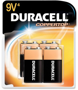 Duracell Coppertop Alkaline 9V Battery (4-Pack)