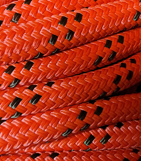 ROPE POLYDYNE DOUBLE BRAID POLYESTER/NYLON RED 9/16" X 70'