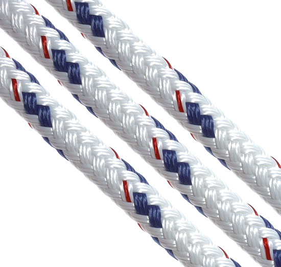NEW ENGLAND ROPE STA SET FLECK DACRON DOUBLE BRAID BLUE 1/4" (BY FOOT)