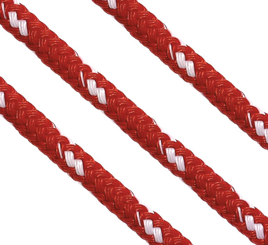 ROPE STA SET SOLID 7/16" DACRON/DOUBLE BRAID RED (600/REEL)