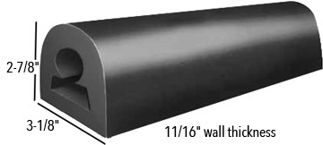 BUMPER RUBBER COMMERCIAL 3 1/8"W X 2 7/8"H BLACK