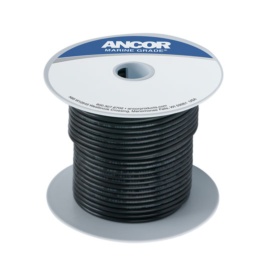 ANCOR TINNED COPPER WIRE SINGLE 18 GAUGE BLACK (BY / FOOT)