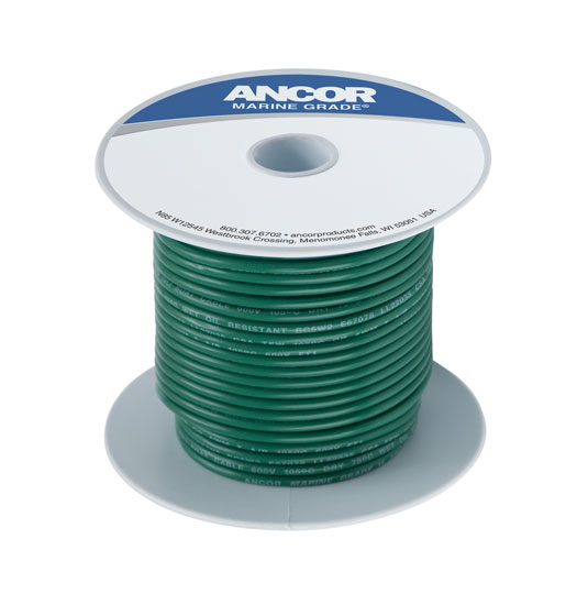 ANCOR TINNED COPPER WIRE SINGLE 16 GAUGE GREEN (BY / FOOT)