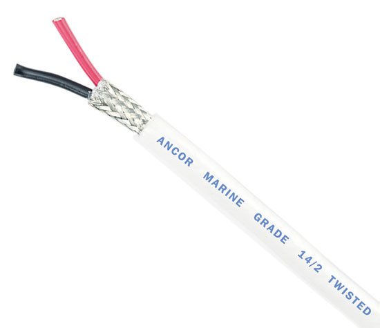 ANCOR WIRE 14/2 TWISTED BLACK/RED COPPER SHIELDED (BY / FOOT)