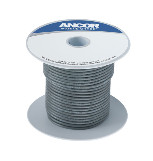 ANCOR TINNED COPPER WIRE SINGLE 16 GAUGE GRAY 25' REEL