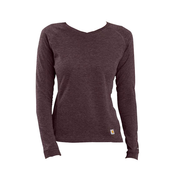 CARHARTT MIDWEIGHT WOMENS POLY-WOOL CREW DEEP WINE HEATHER X-LARGE