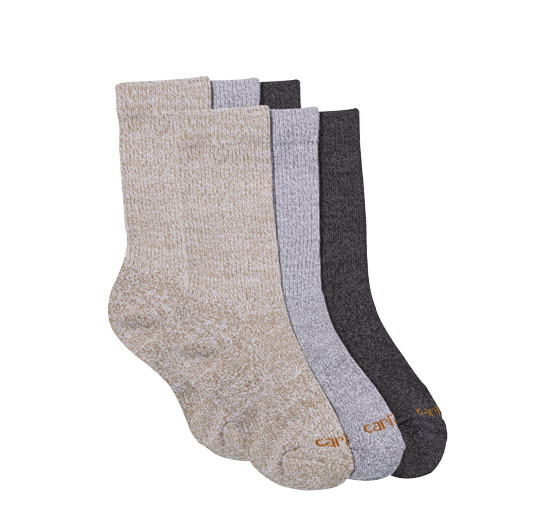 CARHARTT SOCKS JUNIORS CREW 6 PK ASSORTED COLORS MEDIUM