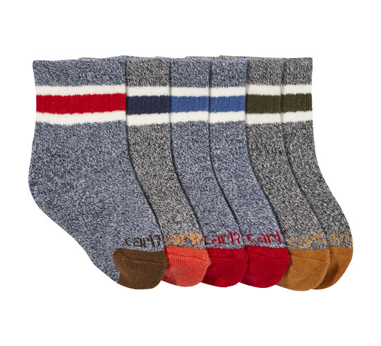 CARHARTT SOCKS INFANT & TODDLER BOYS 6-PACK X-SMALL