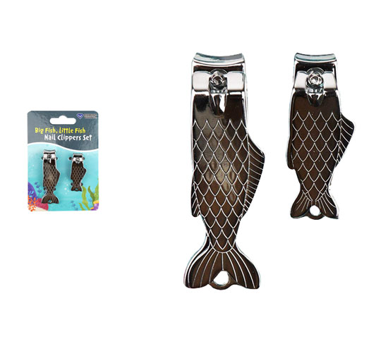 NAIL CLIPPERS 2PK SM/LG FISH DESIGN