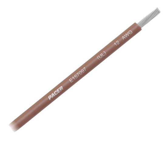 PACER WIRE TINNED SINGLE 12 GAUGE BROWN (100' REEL)