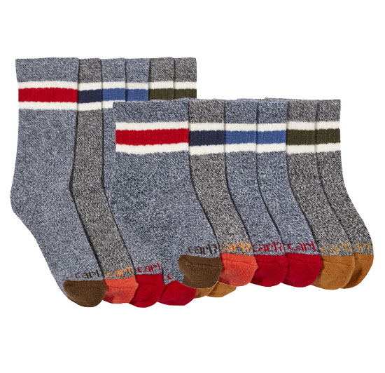 CARHARTT CREW SOCKS BOYS/TODDLERS & INFANTS 6-PACK