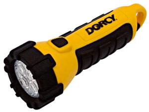 DORCY FLASHLIGHT LED FLOATS 55 LUMEN BATTERIES INCLUDED YELLOW