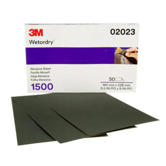 3M WETORDRY SANDPAPER ULTRA FINE 1500 GRIT 5.5" X 9" SOLD BY EACH