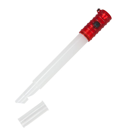 GLOWSTICK RED WITH WHISTLE AND FLASHLIGHT