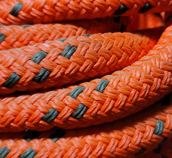 ROPE POLYDYNE DOUBLE BRAID POLYESTER/NYLON RED 5/8" X 70'