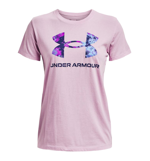 UNDER ARMOUR SPORTSTYLE SHORT SLEEVE SHIRT WOMENS PINK FOG X-SMALL