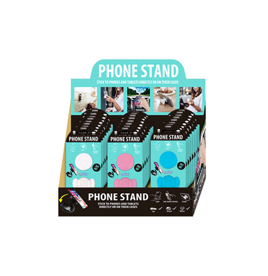 COLLAPSIBLE PHONE GRIP ASSORTED (LIGHT BLUE/PINK/WHITE/BLACK/GRAY)