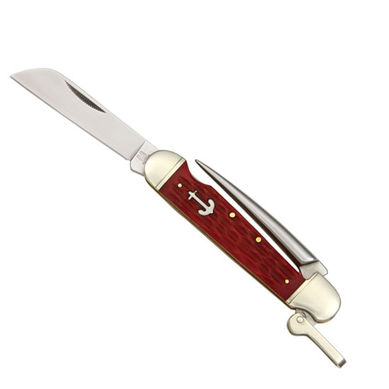 ROUGH RYDER MARLIN SPIKE KNIFE RED BONE 440 STAINLESS SHEEPSFOOT BLADE