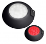 ADVANCED LED 4" BLACK PLASTIC DOME LIGHT WHITE/RED LED