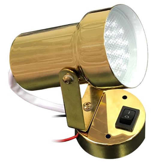 ADVANCED LED BRASS-LIKE FINISH SWIVEL CABIN LIGHT WHITE LED