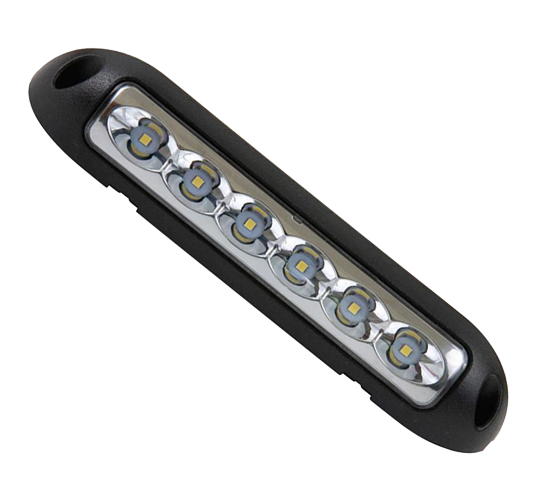 ADVANCED LED 8" BLACK COATED DECK LIGHT WHITE LED