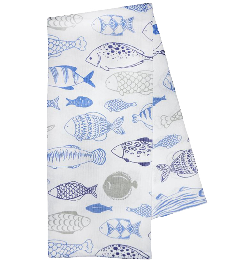 BLUE COLORED FISH KITCHEN TOWEL