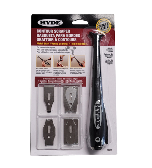 HYDE 10" LONG NECK CONTOUR SCRAPER WITH 6 BLADES