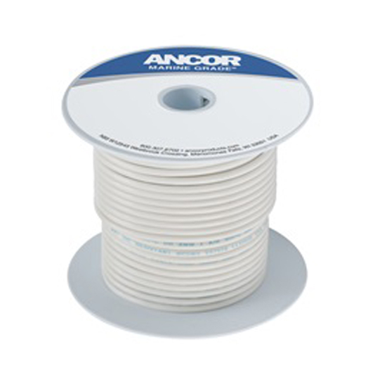 ANCOR 186903 WIRE TINNED SINGLE 12 GA WHITE 12' REEL