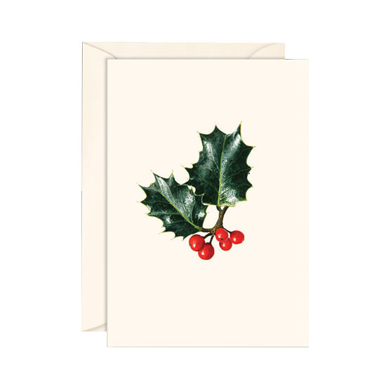 CHRISTMAS NOTE CARDS ENGLISH HOLLY