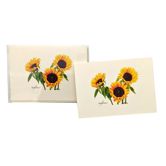 BOXED NOTE CARDS 3 SUNFLOWERS