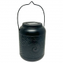 SHADOW LANTERN ROUND SPIRAL WITH BLUE SOLAR LIGHT, 4.25"X9.25"