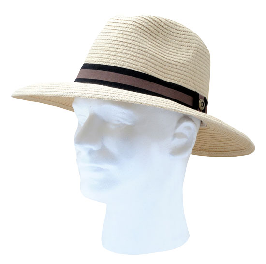SLOGGERS BRAIDED SUN HAT "DOLPH" MENS LIGHT BROWN ONE SIZE