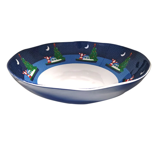 SERVING BOWL COASTAL X-MAS 11.5" ROUND