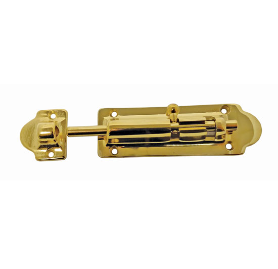 WHITECAP BARREL BOLT BRASS 4"